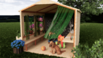 Cabane d'enfant dans un jardin
