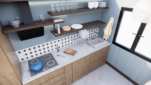 Cuisine avec meuble en bois
