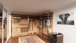 Dressing en bois et en métal