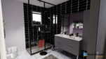 Salle de bain noir et blanc