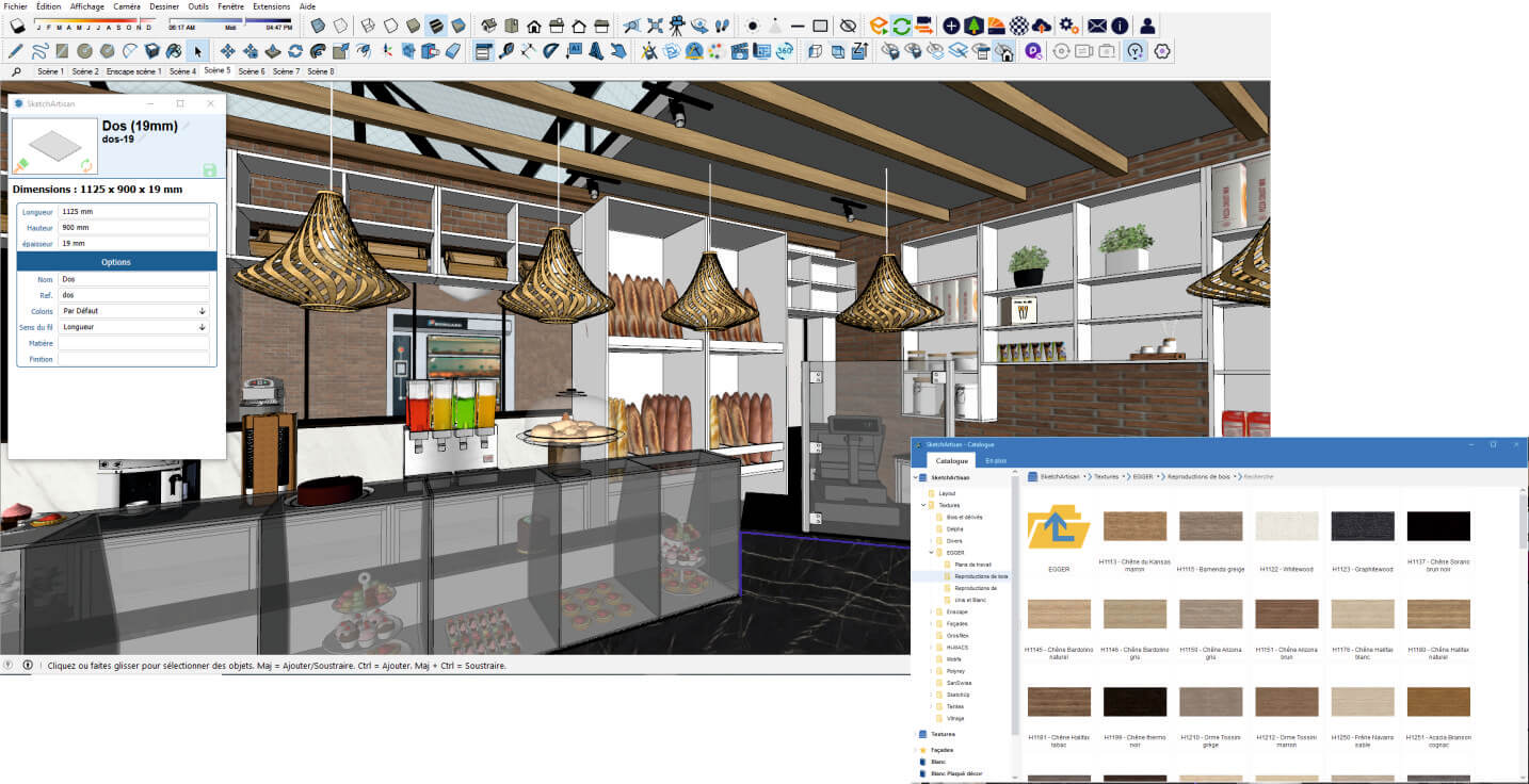 Montage boulangerie et catalogue matières